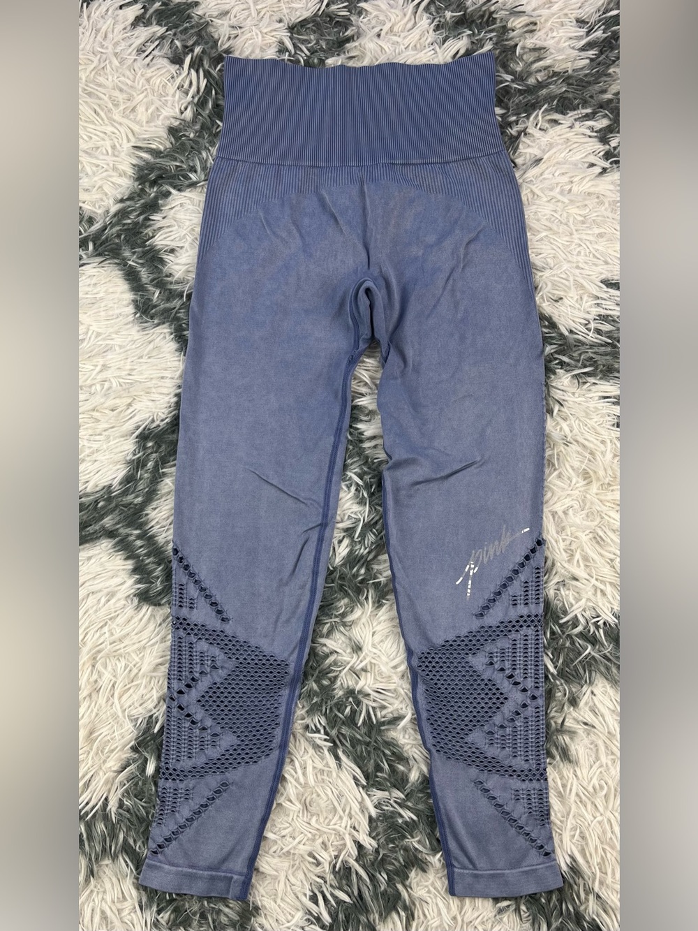 Victoria's Secret PINK Women’s Blue Cool & Comfy Seamless Mesh Crop Leggings XS